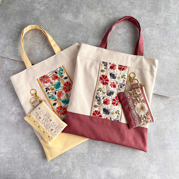 ハンドメイド刺繍トートバッグ ハンドメイド刺繍トートバッグ - メルカリ