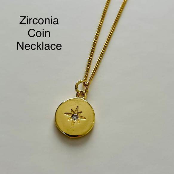新商品 ジルコニア コインネックレス ゴールド スター ペア レディース  