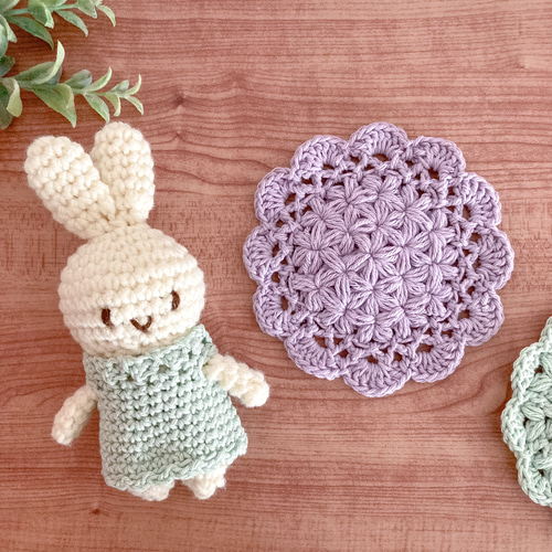 紫陽花モチーフのリフ編みコースター コースター cororon&rororon 通販