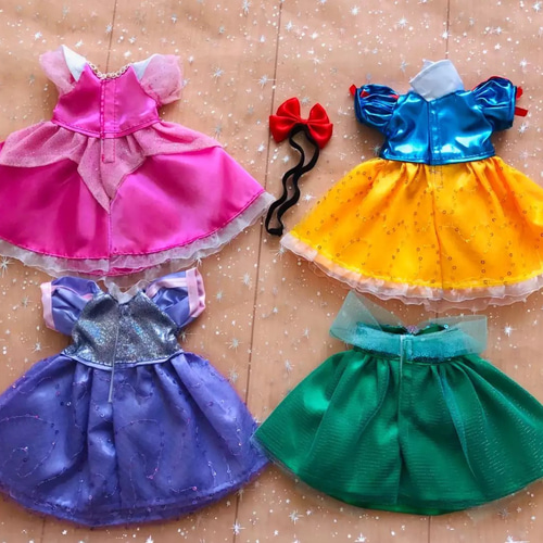 ソランちゃん　レミンちゃんなど　メルちゃん服　プリンセス8着セット　キラキラ洋服 メルちゃん服と通用サイズ ソランちゃん服 レミンちゃんなど
