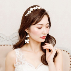 MA154  ウェディング ヘッドドレス　カチューシャ ブライダル ヘアアクセサリー 結婚式  披露宴　前撮り 4枚目の画像