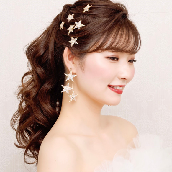 ANNAN WEDDING ヘアピンとイヤリングのセット-