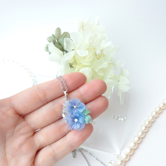 【夏の福袋】～花羽シリーズ～紫陽花ピアス・イヤリング&ネックレスセット/数量限定/creema限定/浴衣/普段使い/ 5枚目の画像