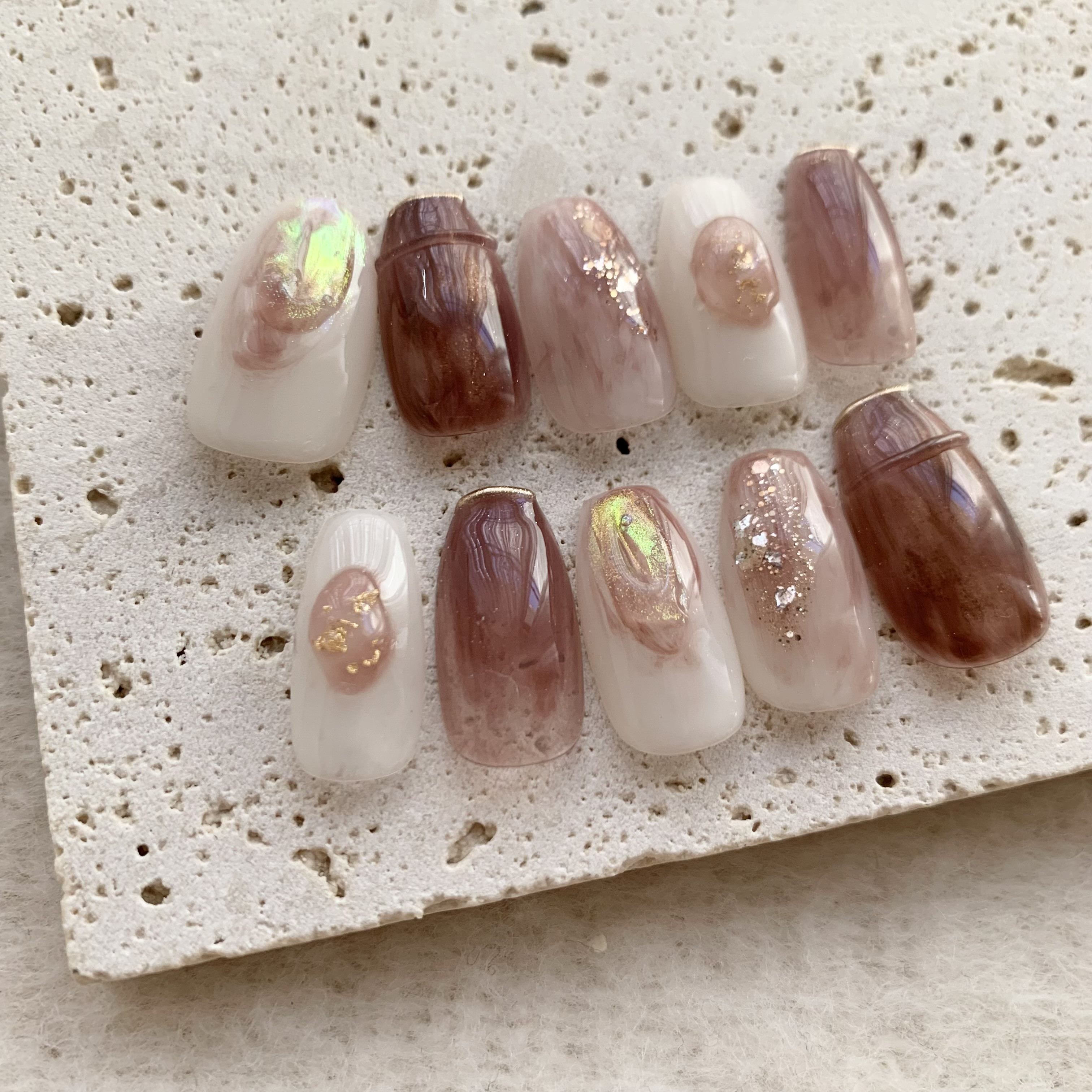 ネイルチップNo.16ぷっくりフラワー 背負お ピンク ホワイト 