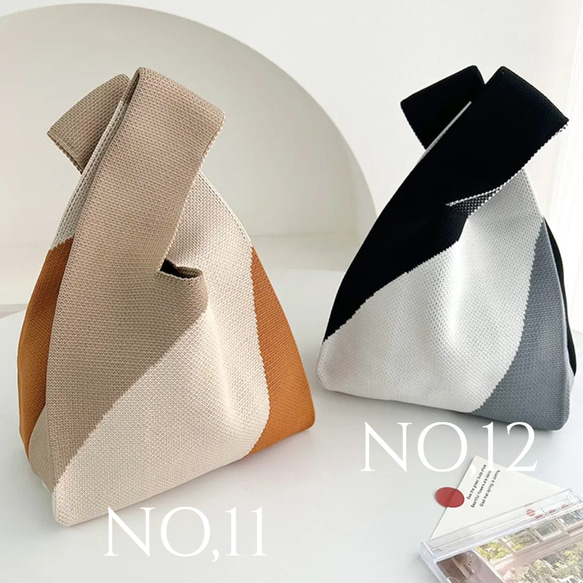 トートバッグ レディース ニット ミニトート ミニバッグ エコバッグ 小さめ おしゃれ 大容量 折りたたみ 大人かわいい 6枚目の画像