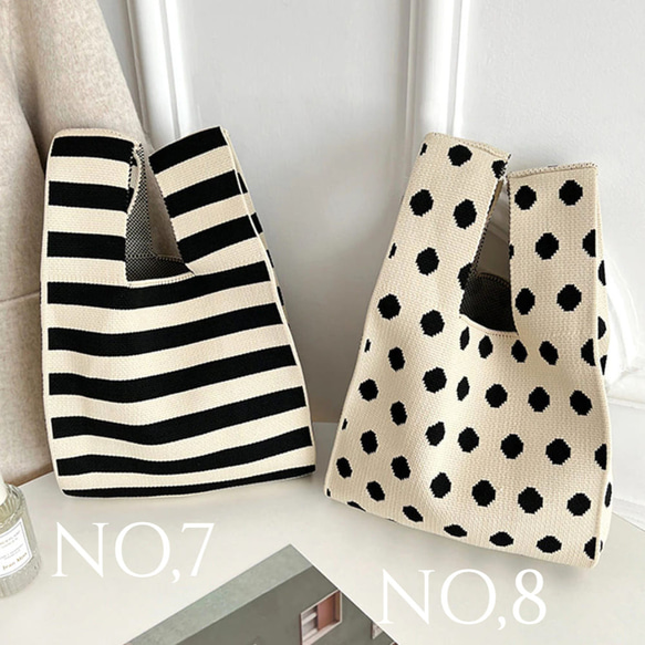 トートバッグ レディース ニット ミニトート ミニバッグ エコバッグ 小さめ おしゃれ 大容量 折りたたみ 大人かわいい 4枚目の画像