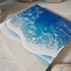 海を感じるインテリア　レジンオーシャンアート　カラフルシリーズ　ブルー 4枚目の画像