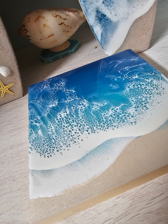海を感じるインテリア　レジンオーシャンアート　カラフルシリーズ　ブルー 6枚目の画像
