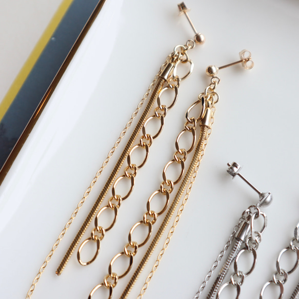 Chain tassel pierce/earring 5枚目の画像