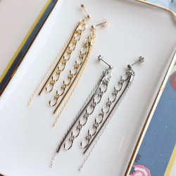 Chain tassel pierce/earring 3枚目の画像