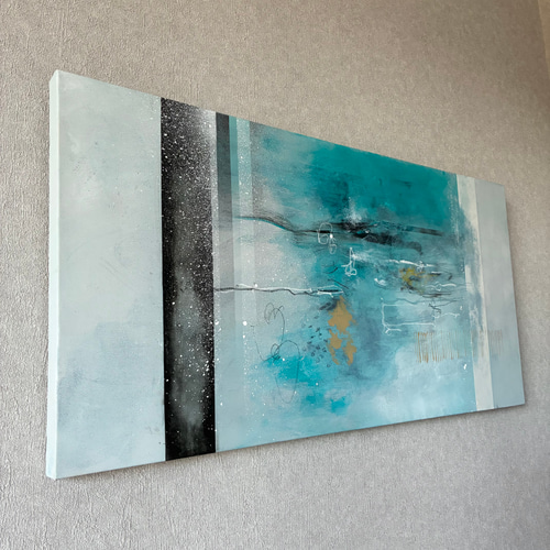 現代アート 80×39㎝ 大きめ モダン 絵画 原画 抽象画 アートパネル