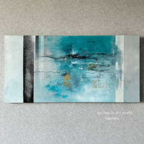 現代アート 80×39㎝ 大きめ モダン 絵画 原画 抽象画 アートパネル