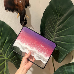 ピンクの海のiPadケース　10.9インチ　第5世代、10世代　オーシャンアート　スマホケース　ダブレット　海 2枚目の画像