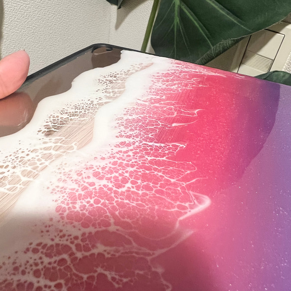 ピンクの海のiPadケース　10.9インチ　第5世代、10世代　オーシャンアート　スマホケース　ダブレット　海 5枚目の画像