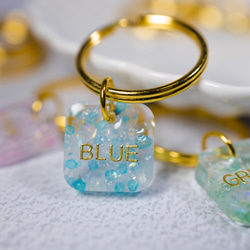 名入れ・文字入れ】泡の色♡クリアつぶつぶチャーム♡キーホルダー