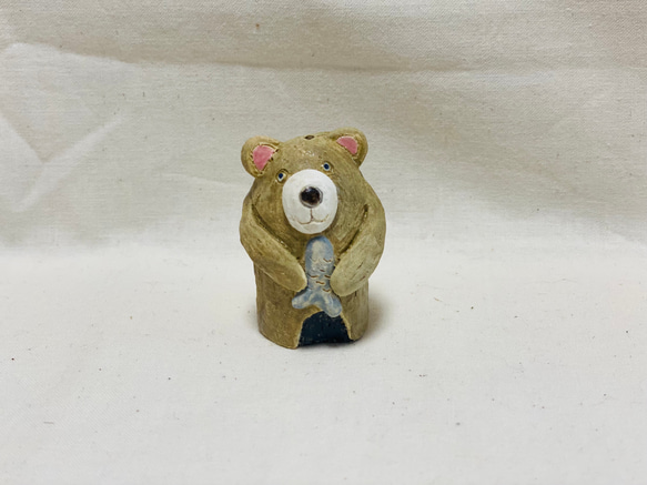 【3702】陶製フィギュア：ぼくの大切なもの（熊） 5枚目の画像