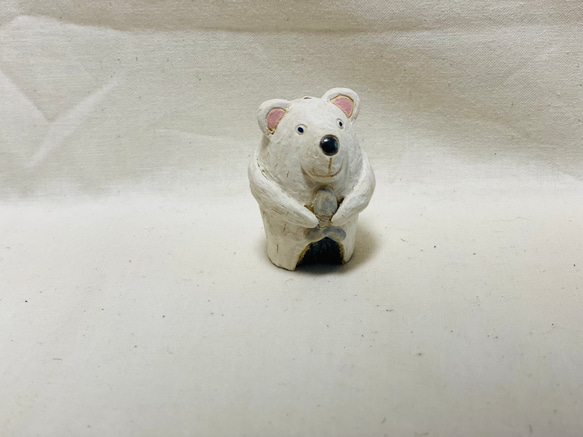 【3702】陶製フィギュア：ぼくの大切なもの（熊） 4枚目の画像