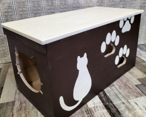 31《キャットハウス》ハンドメイド 猫 小屋 木箱 りんご箱 ペットハウス 31《キャットハウス》ハンドメイド 猫 小屋 木箱 りんご箱