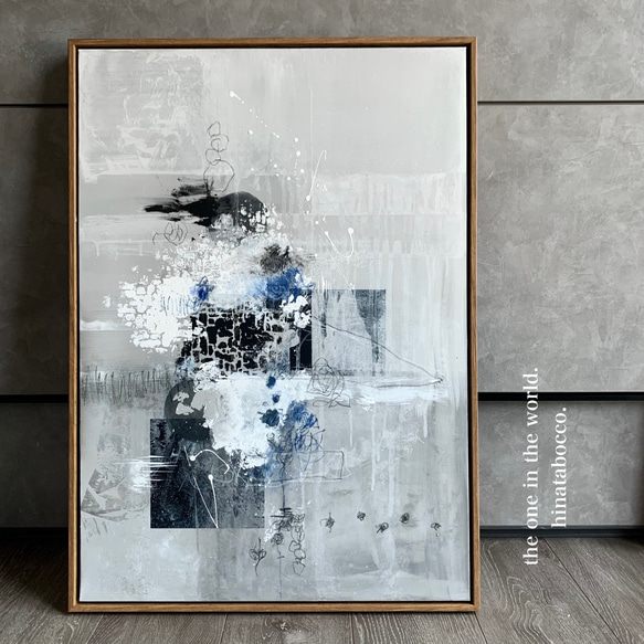 現代アート 70×50㎝ フレーム付き テクスチャーアート モダン