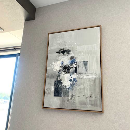 現代アート 70×50㎝ フレーム付き テクスチャーアート モダン
