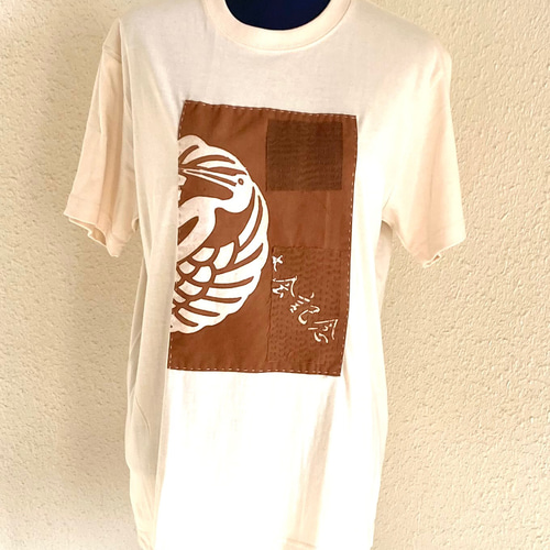 1950 size M 襤褸 リメイク tシャツ 草木染め 筒描き 筒描 古布 パッチ 