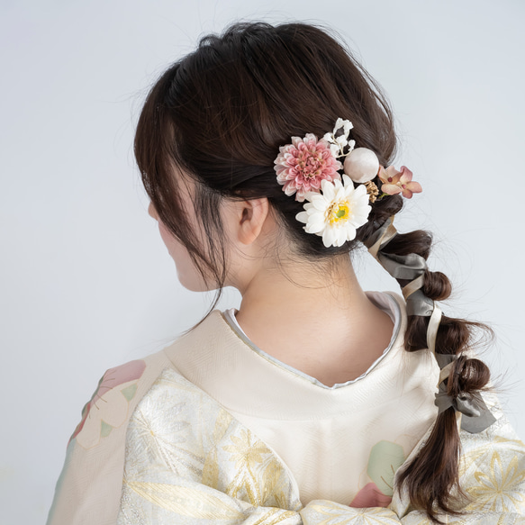 ミディアム・ロングヘアーヘッドドレスF】成人式振袖髪飾り