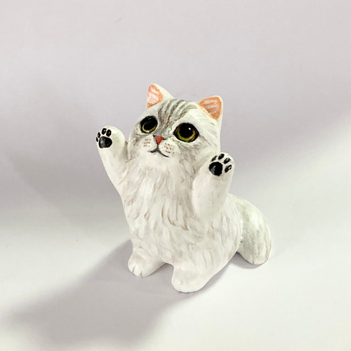 ブルーのペルシャ猫のリフティング Paw - ペルシャネコの