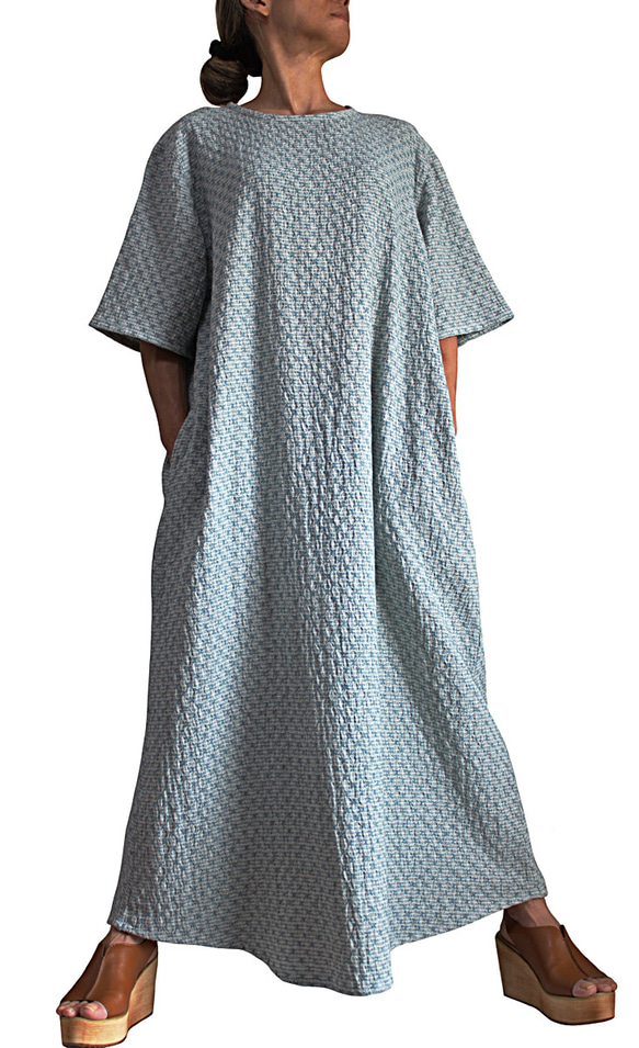 柔軟棉質夏季長款連衣裙 (DFS-072) 第10張的照片