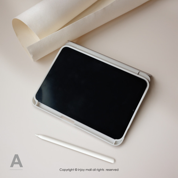iPad case 12.9/Air5/iPad 9/mini6 附筆槽 皮革平板保護套 法式點點 第2張的照片