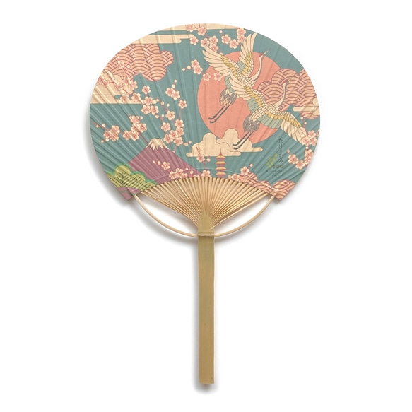 天然の竹から作った紙　たけのかみうちわ　Bamboo Hand Fan 2枚目の画像