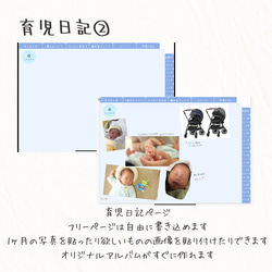 【iPadで育児日記】アルバムにもなるデジタルベビーダイアリー（青）全101ページセット 5枚目の画像