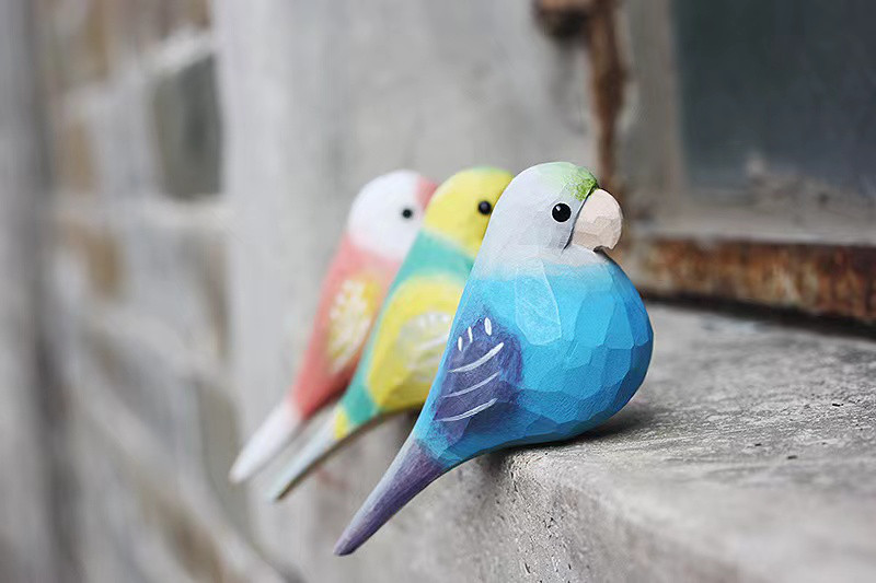 手鏡 七宝焼き インコ 作家様