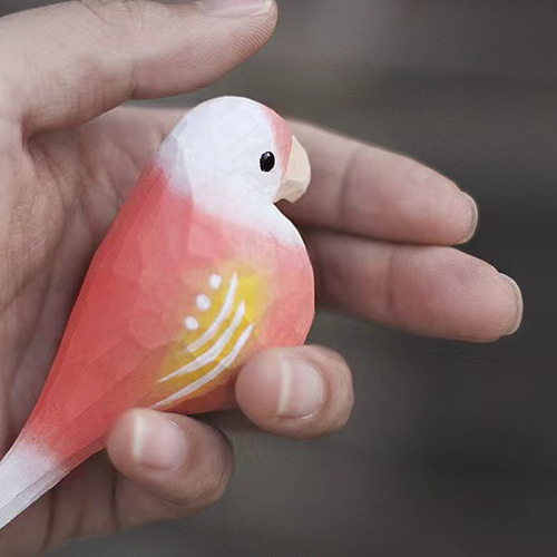 手作り木彫 かわいいインコ 置物三色 その他置物 Yuen Home 通販