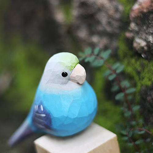 手作り木彫 かわいいインコ 置物三色 その他置物 Yuen Home 通販