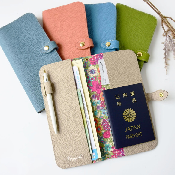 リバティ パスポートケース 本革 国産シュリンクレザー 名入れ 通帳