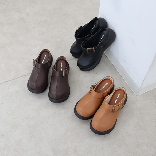 本革サボサンダル】 ベーシックサボ | 厚底 甲高 幅広 レディース