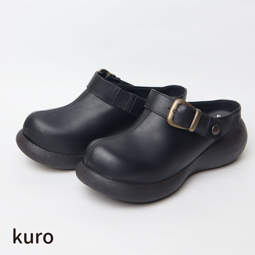 本革サボサンダル】 ベーシックサボ | 厚底 甲高 幅広 レディース