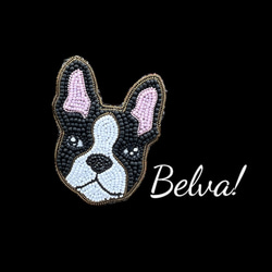 ビーズ刺繍のブローチ　-フレンチブルドッグ-French bulldog 1枚目の画像