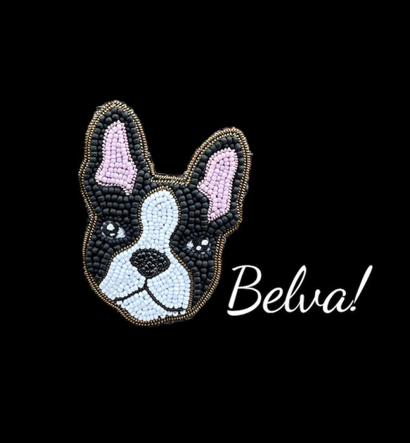 ビーズ刺繍のブローチ　-フレンチブルドッグ-French bulldog 1枚目の画像