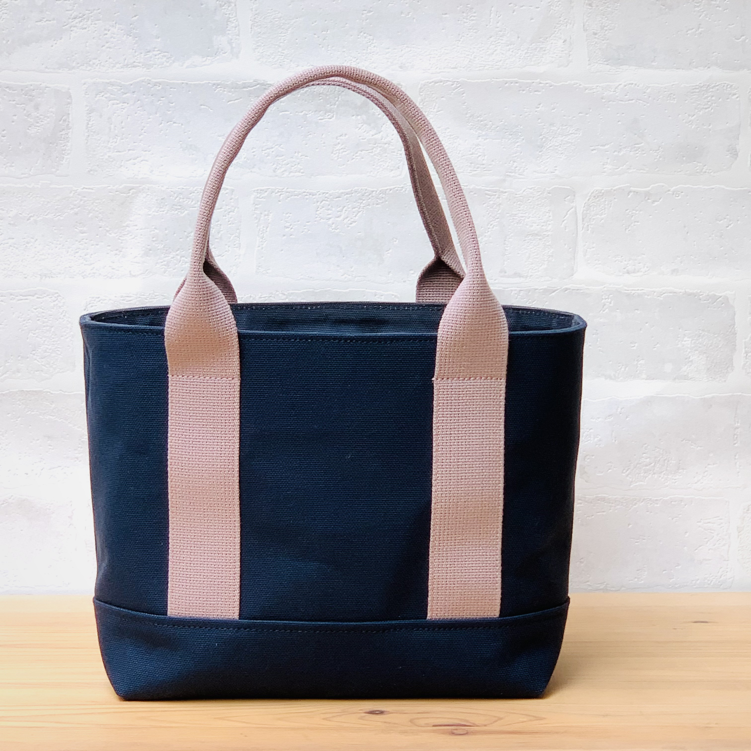 トートバッグ S /ネイビー×スモーキーピンク トートバッグ