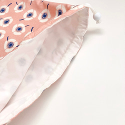 サイズが選べる巾着袋（大)  アネモネ　ピンク[受注製作] 5枚目の画像