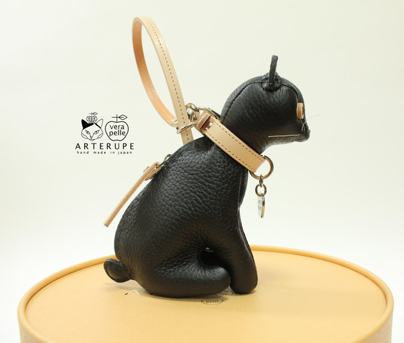 Kitten Pouch 黒猫 本革 ミニポーチ スマートキーケース 9枚目の画像