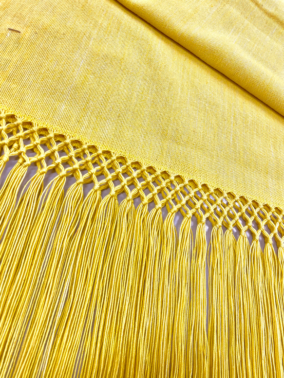 手織り のれん⑤　黄色 3枚目の画像
