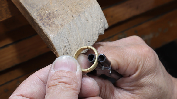 さくらモチーフリング　プラチナK18ゴールド ペアリング マリッジリング 結婚指輪 11枚目の画像