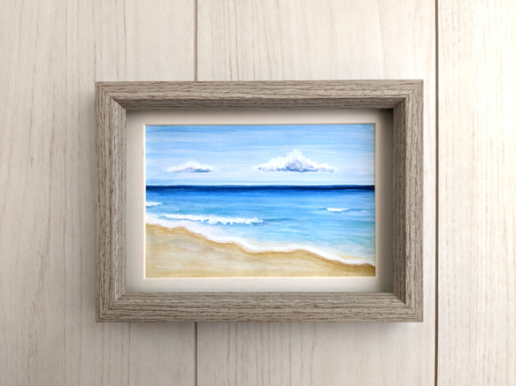 水彩原画【額縁付き】いつかの空と海 絵画 KIKO 通販｜Creema  