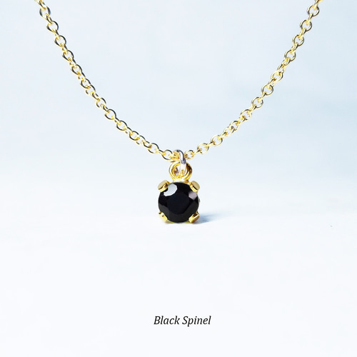 漆黒の宝石。ブラックスピネル・ネックレス [送料無料 漆黒の宝石。ブラックスピネル・ネックレス [送料無料