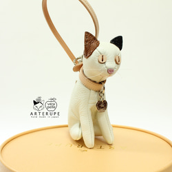 Kitten Pouch 三毛猫 本革 ミニポーチ スマートキーケース 7枚目の画像
