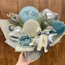 アンティークブルーギフト│開店祝　誕生日　結婚式　電報　記念日　お洒落　スモーキーカラー　ダスティカラー 2枚目の画像