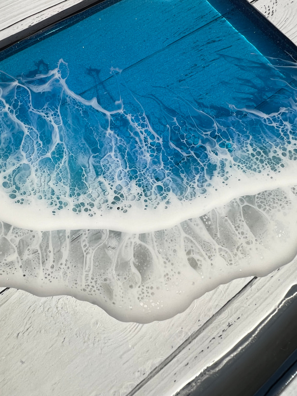 新作iPad air5ケース 10.9インチ 第5世代 第4世代  海　レジンアート　ブルー　カバー 2枚目の画像
