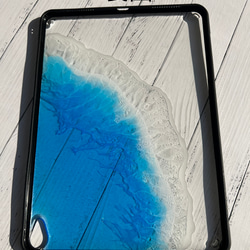 新作iPad air5ケース 10.9インチ 第5世代 第4世代  海　レジンアート　ブルー　カバー 5枚目の画像